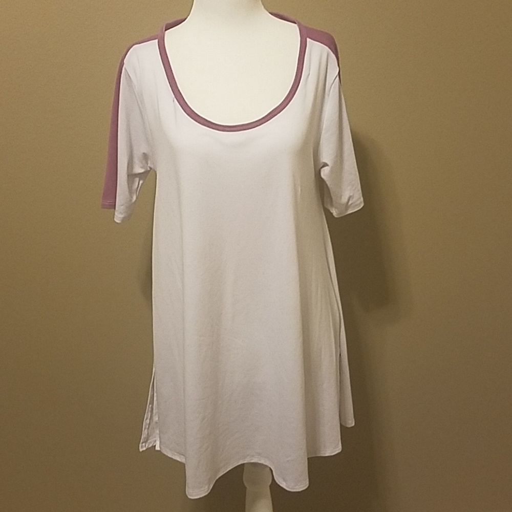 Lularoe White & Purple Shirt